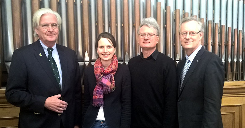 Schirmherr C. Claus Hagenbeck, Pastorin Gesina Bräunig, Organist Hans-Christoph Ebert und Propst Karl-Heinrich Melzer (v.l.)